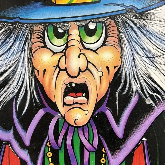 Vintage Halloween 1988 Beistle 40" Die Cut Jointed Hinged Witch Decoration - Picture 5 of 17